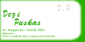 dezi puskas business card