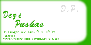 dezi puskas business card